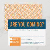 UAWG RESPONSE-Spaß fett und dunkelblau RSVP Karte (Vorne/Hinten)