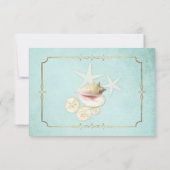 UAWG Response Summer Beach Muscheln Hochzeit RSVP Karte (Rückseite)