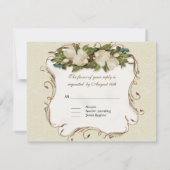 UAWG Response - Vintage Peacock & Magnolia-Wirbel RSVP Karte (Rückseite)