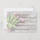 UAWG—Rosa Tulips & Holz RSVP Karte (Rückseite)