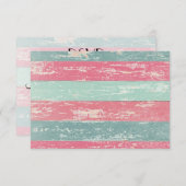 UAWG Rosa und grüner rustikaler Holzzaun RSVP Karte (Vorne/Hinten)