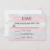 UAWG Rosa und grüner rustikaler Holzzaun RSVP Karte (Rückseite)