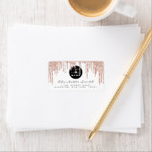 UAWG Rose Funkelnd Glitzer Tropfen Diamond Logo Adressaufkleber (Insitu)