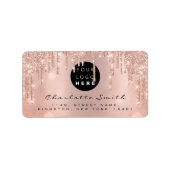 UAWG Rose Glitzer Tropfen Online Shop Benutzerdefi Adressaufkleber (Vorne)