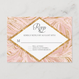 UAWG Rose Gold Imitats Glitzer Marmormatte RSVP Karte