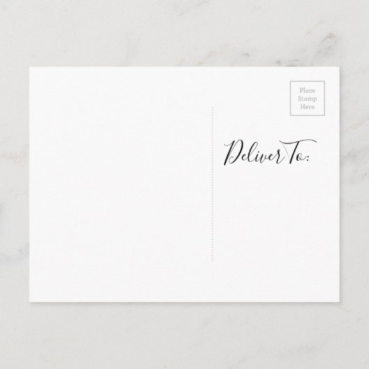 UAWG - Rose Gold Pink und Navy Blue Floral Einladungspostkarte (Rückseite)