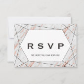 UAWG Rose Goldene Marble Einladung (Vorderseite)