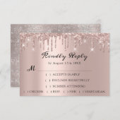 UAWG Rose Hochzeit Glitzer Brautparty Tropfen RSVP Karte (Vorne/Hinten)