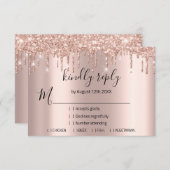 UAWG Rose Hochzeit Glitzer Brautparty VIP-Tropfen RSVP Karte (Vorne/Hinten)