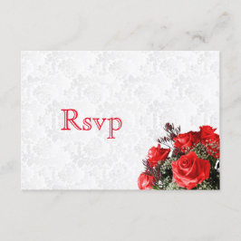 UAWG Rote Rose Floral Wedding RSVP Karte