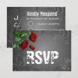 UAWG Rote Rose & Grunge Textured Wedding Card RSVP Karte