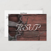 UAWG - Roter Stallholz Rustikale Radhochzeit RSVP Karte (Vorne/Hinten)