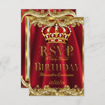 UAWG Royal Red Birthday Party Gold Crown