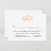 UAWG | Royal Wedding Elegante Gold Script RSVP Karte (Vorne/Hinten)