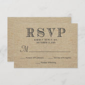 UAWG Rustic Country Burlap Wedding Reply Cards RSVP Karte (Vorne/Hinten)