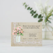 UAWG Rustic Country Mason Jar Blush Pink Roses RSVP Karte (Stehend Vorderseite)