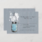 UAWG Rustic Hanging Mason Jar Wedding RSVP Karte (Vorne/Hinten)