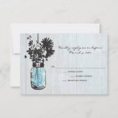 UAWG Rustic Hanging Mason Jar Wedding RSVP Karte (Vorderseite)