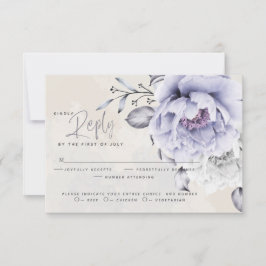 UAWG | Rustic Lilac and Alabaster Peony Floral RSVP Karte