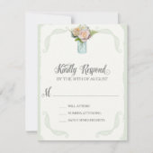 UAWG Rustic Mason Jar Rose Script Typografie RSVP Karte (Vorderseite)
