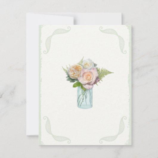 UAWG Rustic Mason Jar Rose Script Typografie RSVP Karte (Rückseite)