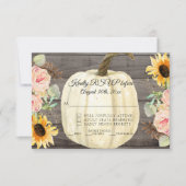 UAWG Rustic Sonnenblume in Floral Pumpkin Barn Woo Einladung (Vorderseite)