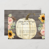 UAWG Rustic Sonnenblume in Floral Pumpkin Barn Woo Einladung (Vorne/Hinten)