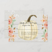 UAWG Rustikale Aquarellfarben Weißer Kürbis Holz Einladung (Vorne/Hinten)