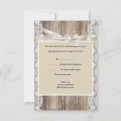 UAWG Rustikale Hochzeit Beige Weißer Spitzenholz RSVP Karte (Rückseite)