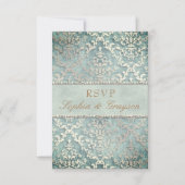 UAWG Sage Green Glimmer Damask Hochzeit Einladung (Vorderseite)