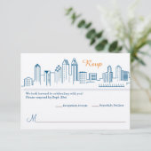 UAWG San Diego Skyline Wedding RSVP Karte (Stehend Vorderseite)