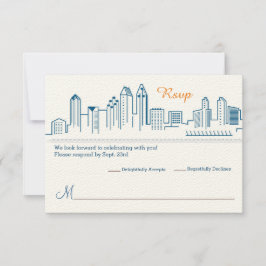 UAWG San Diego Skyline Wedding RSVP Karte