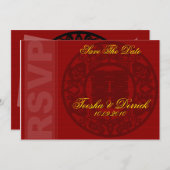 UAWG Save the Date chinesische Hochzeitskarte (Vorne/Hinten)