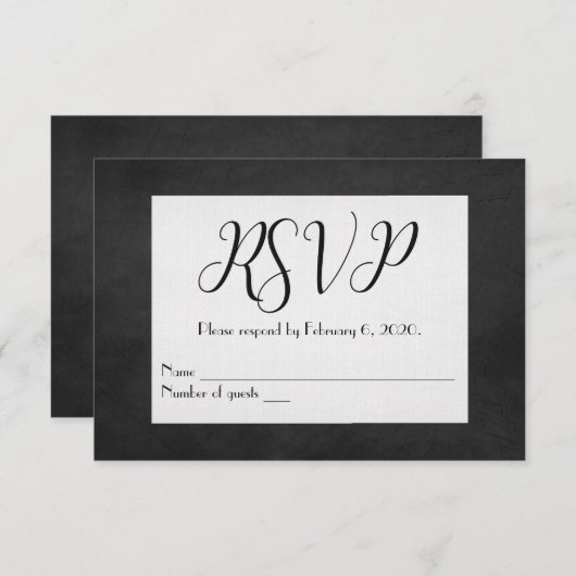 UAWG-Schalkboard-Hochzeit RSVP Karte (Vorne/Hinten)