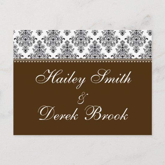 UAWG - Schokolade und Weißtext Einladungspostkarte (Vorderseite)