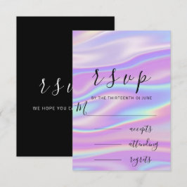 UAWG Schwarz-weißes holografisches Pastelpulver RSVP Karte