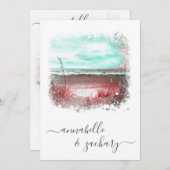 ** UAWG - Sea Beach Ocean QR AR7 Hochzeit Einladung (Vorne/Hinten)