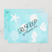 UAWG Seaside Seashell Themed Wedding Postkarte (Vorne/Hinten)