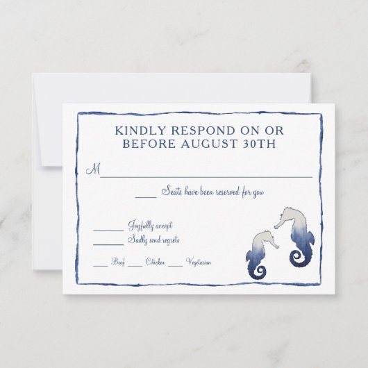 UAWG Shibori Kumo Seepferd RSVP Karte (Vorderseite)