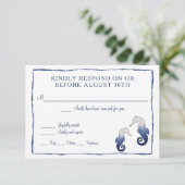 UAWG Shibori Kumo Seepferd RSVP Karte (Stehend Vorderseite)