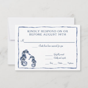 UAWG Shibori Kumo Watercolor Beach Seepferd Ocean RSVP Karte