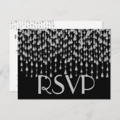 UAWG | Silber Fallende Sterne Einladungspostkarte (Vorne/Hinten)