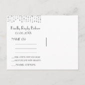 UAWG | Silber Fallende Sterne Einladungspostkarte (Rückseite)