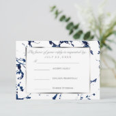 UAWG Silber, Navy Blue und White RSVP Karte (Stehend Vorderseite)