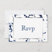 UAWG Silber, Navy Blue und White RSVP Karte (Rückseite)