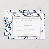 UAWG Silber, Navy Blue und White RSVP Karte (Vorne/Hinten)