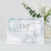 UAWG | Silver Blue Winter Wonderland RSVP Karte (Stehend Vorderseite)