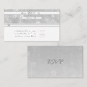 UAWG Silver Floral Wedding Card Begleitkarte (Vorne/Hinten)