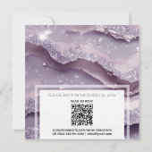 *~* UAWG SILVER LAVENDER QR AGATE AR66 Wedding Einladung (Rückseite)