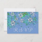 UAwg Silver Star Glittery Confetti RSVP Karte (Vorderseite)
